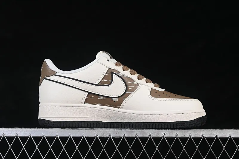 All Categories Nk Air Force 1 Air Force Series Nk Air Force 1 Low Air Force Low Nike Air Force 1'07 Low Joint Beige Brown High-end Customized Low-top Casual Shoes XD9314-618
